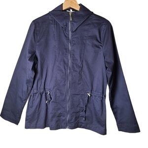 Hillard & Hanson  long-sleeved blue zip up jacket